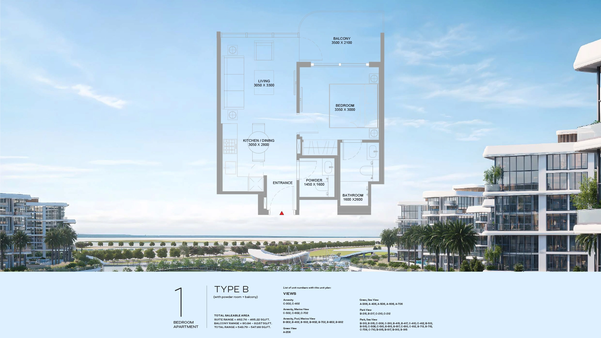 1 BR - Type A